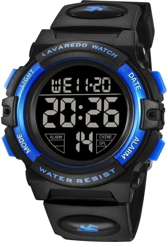 Digital Uhren für Kinder Jungen - 50 M Wasserdicht Sports Outdoor Digitaluhr Kinder Silikon Armbanduhr mit Wecker/Stoppuhr/LED-Licht/Stoßfest/Datum