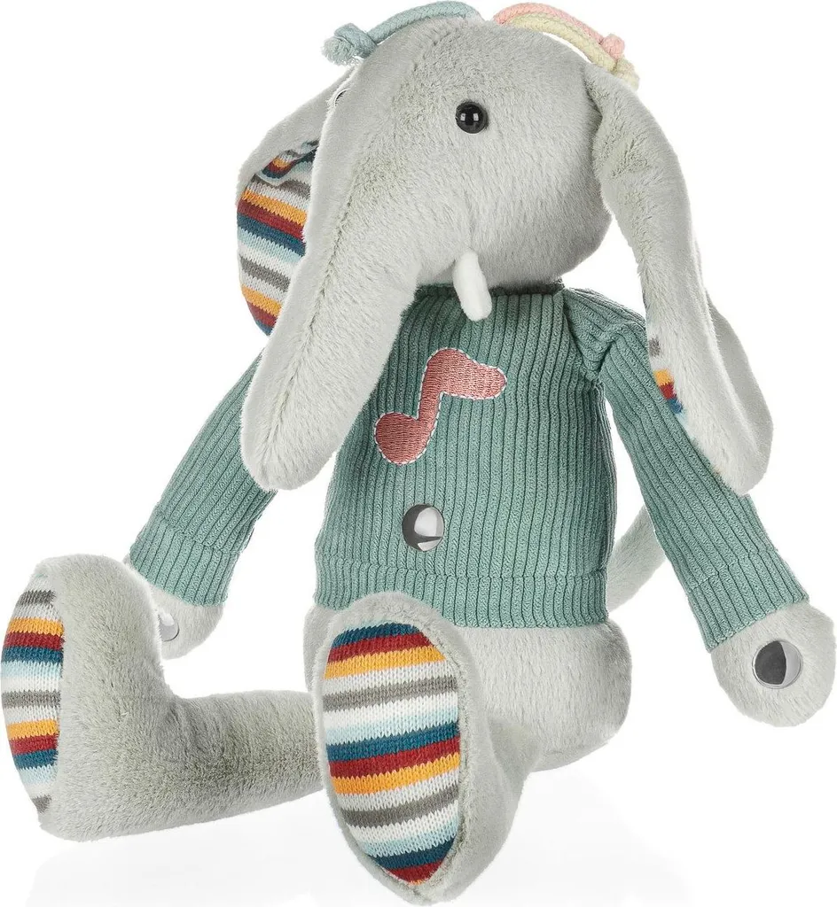 Peluche éléphant Zopa interactive idéale pour rassurer bébé au dodo 25 cm