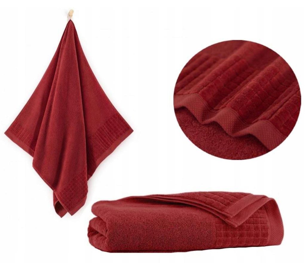 Handtuch - 100% Baumwolle - 500 g/m2 - 30x50 cm - Extra Saugfähig - Rot - hohe Grammatur - PAULO3