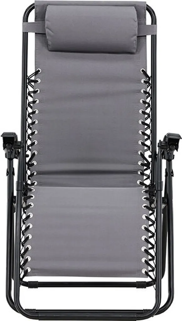 Chaise longue Vulcano grise en textilène résistant - Dossier inclinable