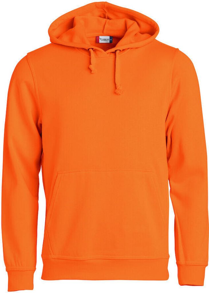 Basic Kapuzenpullover mit Kängurutasche, Rippenbündchen und Produktbild 