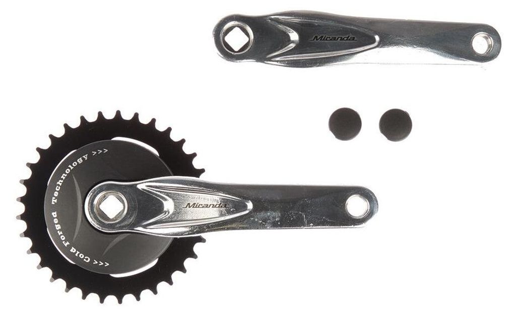 Miranda Alfa 1 Kurbel Set mit Scheibe 95 mm 33 Zahn poliert schwarz 572333