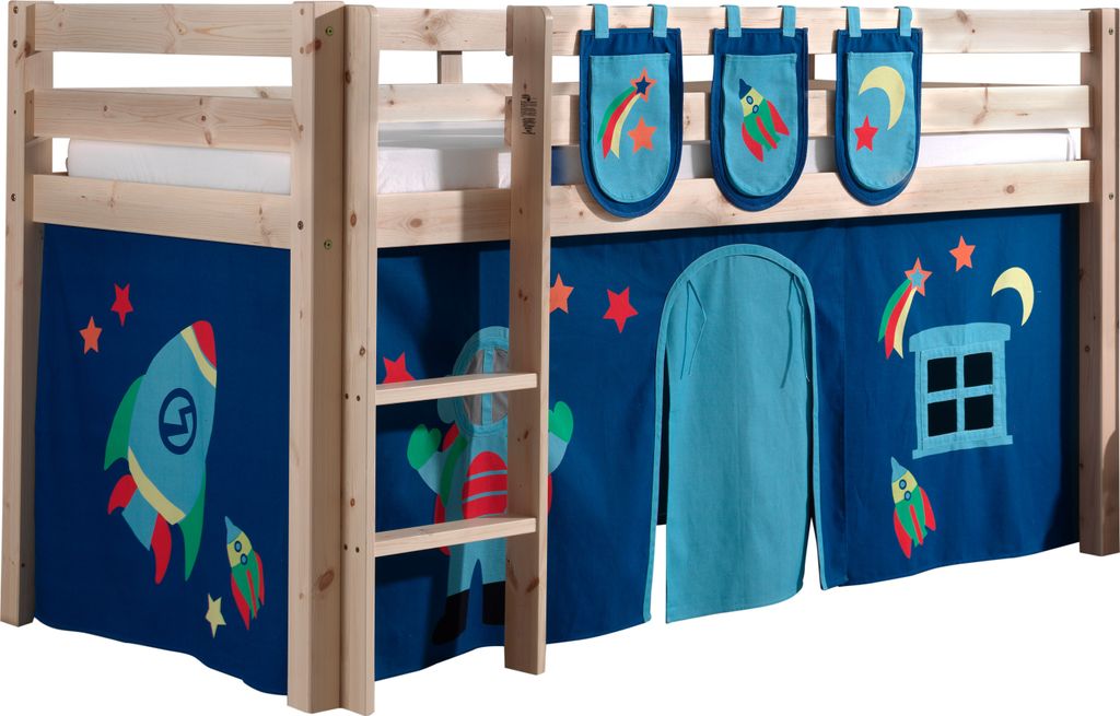 Vipack Spielbett Pino, Liegefläche 90x200 cm mit Textilset Produktbild 