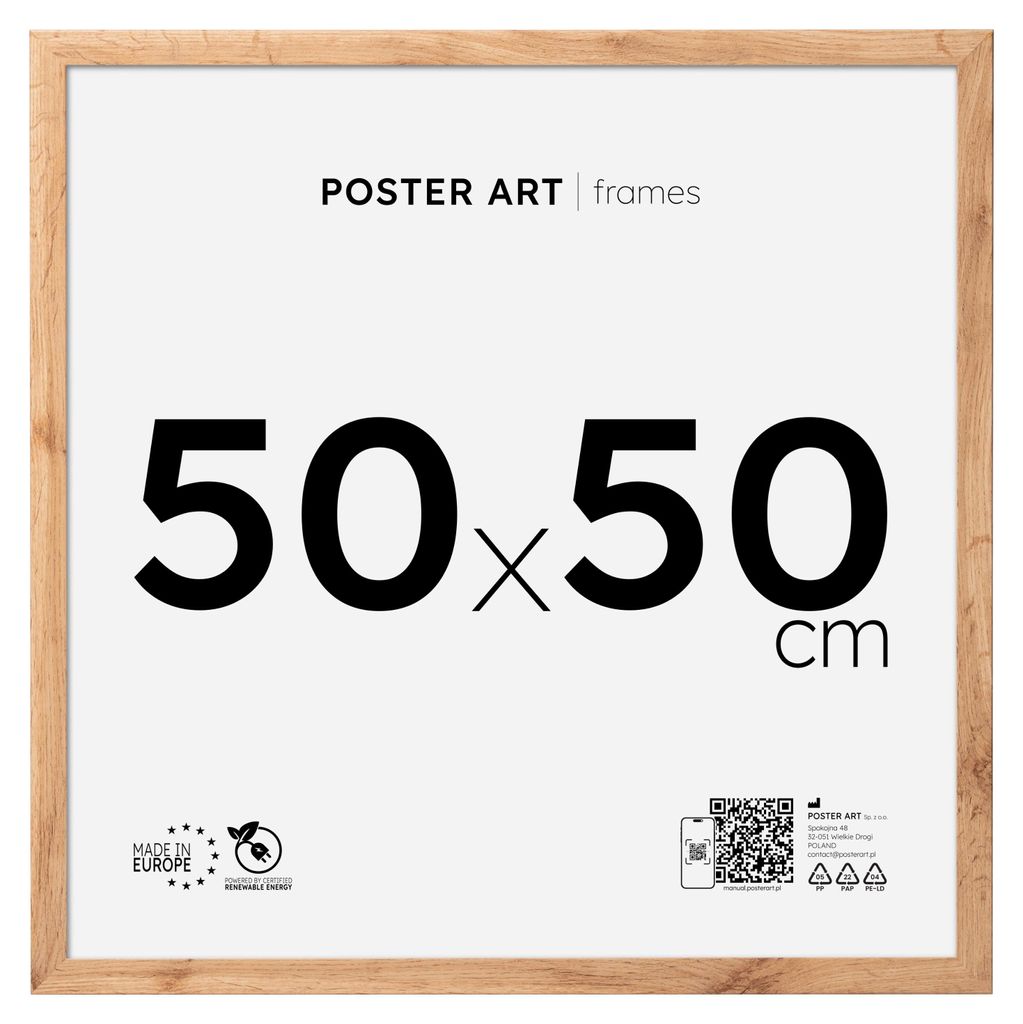 Bilderrahmen 50x50 cm für Fotos und Poster, Eiche Wotan, Produktbild 