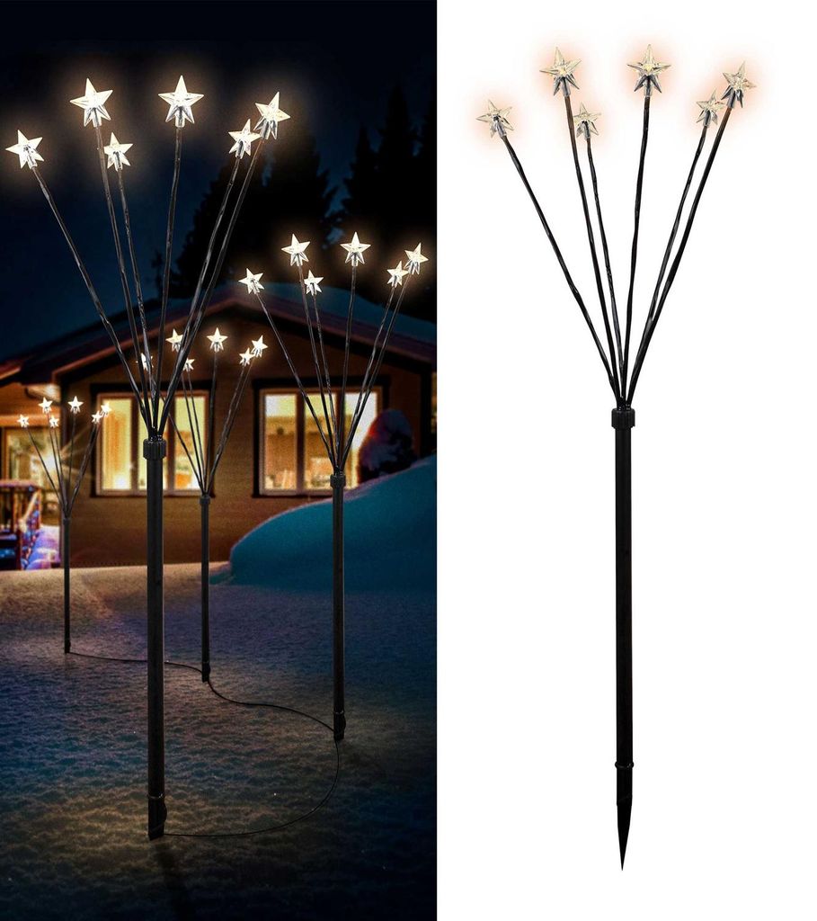12er Set LED-Gartenleuchtstäbe Weihnachtsbeleuchtung mit 72 Produktbild 