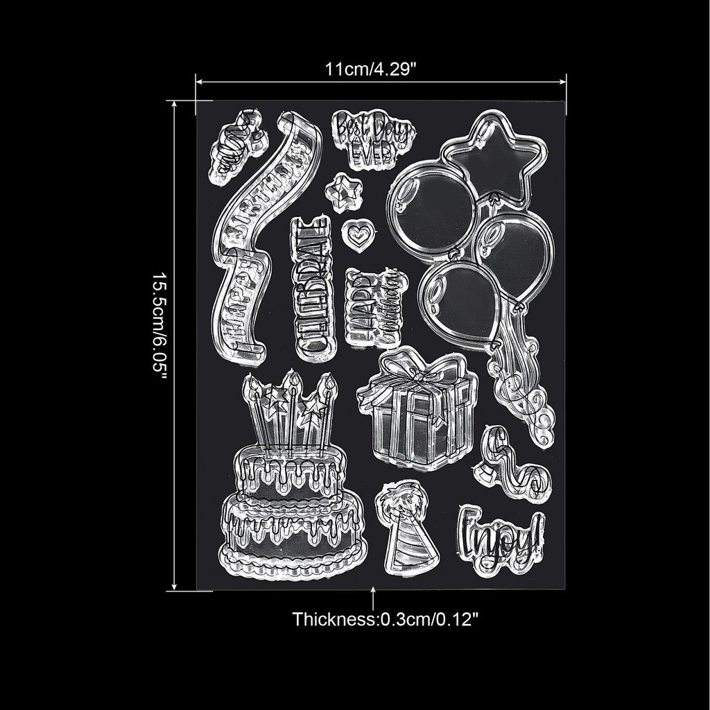 Transparente Silikonstempel, 1 Stš¹ck T2019 Luftballon Kuchen Clear Stamps fš¹r Kartenherstellung Dekoration DIY Scrapbooking Pr?gung Album Dek...