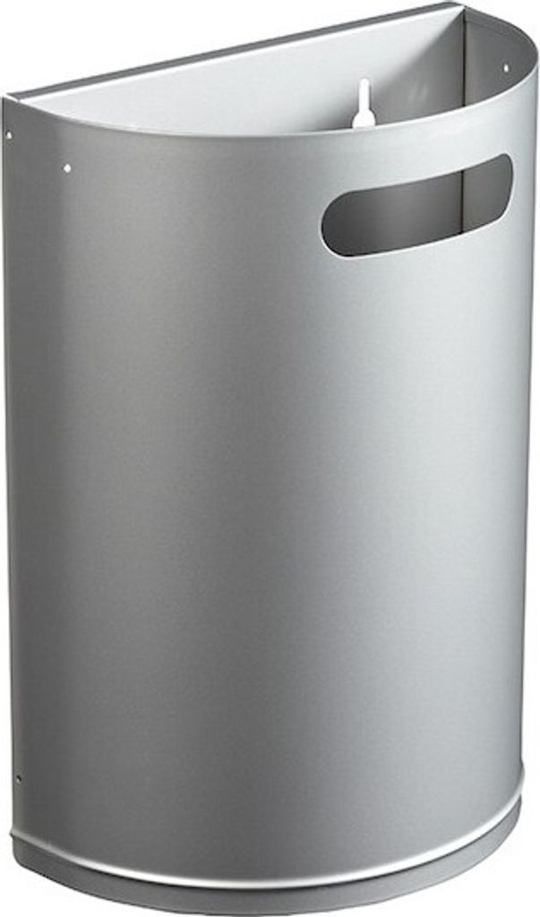 Rossignol Arkea robuster und abnehmbarer Abfallkorb 20 Liter zur Wandmontage , Farbe:Metallgrau