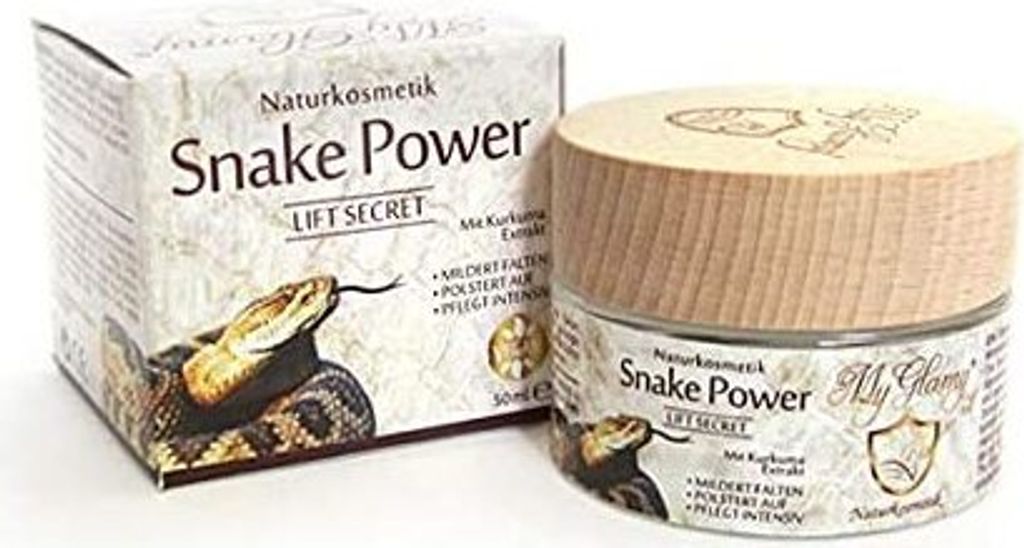 MyGlamy vegane Naturkosmetik Snake Power LIFT Gesichtscreme mit 7% Schlangengift +Kurkuma +Hyaluronsäure Anti Age Elixir Feuchtigkeitspflege (50 ml)