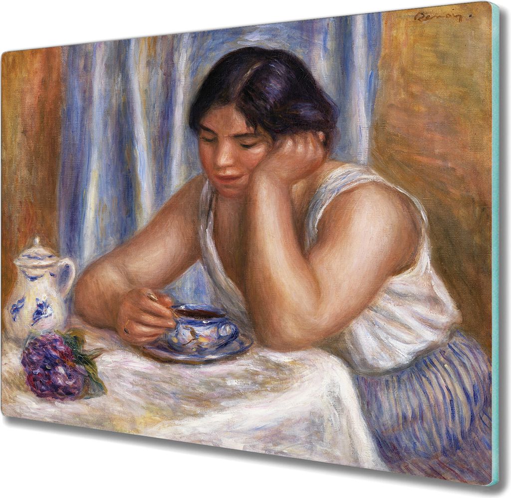 Coloray Herdabdeckplatte 60x52 cm Schneidebrett Kochplattenabdeckung Küchenbrett Hackbrett - Weiblicher Kaffee
