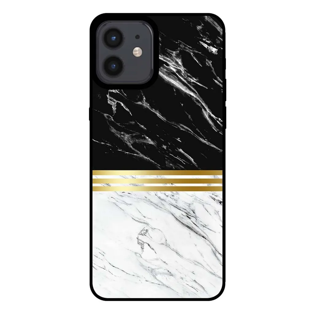 OFFERTA Cover iPhone 12 Pro Marmo Nero Bianco - Protezione Totale