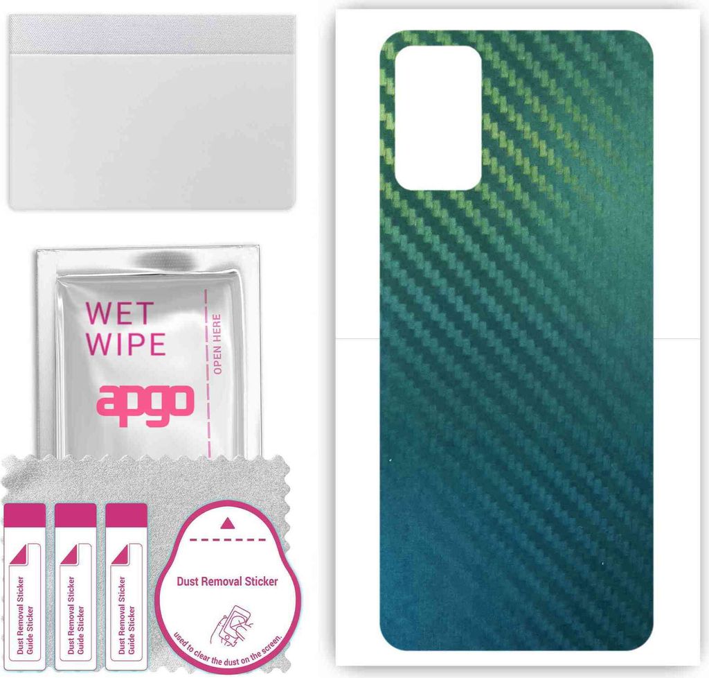 apgo Rückseite Schutzfolie, Skin, kompatibel mit Samsung Galaxy M02S, Hinten Displayschutzfolie aus Vinylfolie, kratzfest, einfache Montage - Kohl...