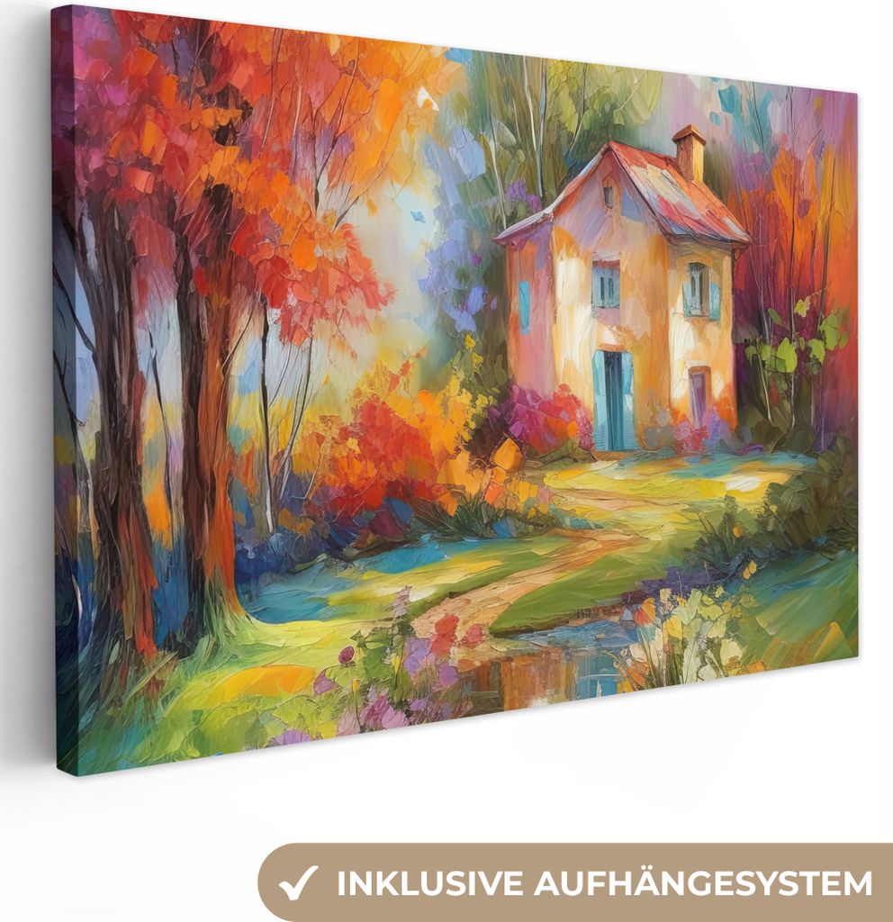 OneMillionCanvasses - Leinwandbilder - 150x100 cm, Landschaft - Farbenfroh - Ölgemälde - Kunst, Wandbilder Kunstdruck Wanddekoration - Foto auf...