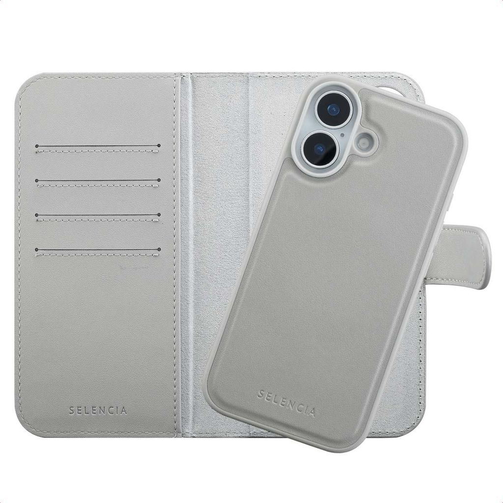 Selencia Olyn Abnehmbare Bookcase mit MagSafe iPhone 17 - Grau