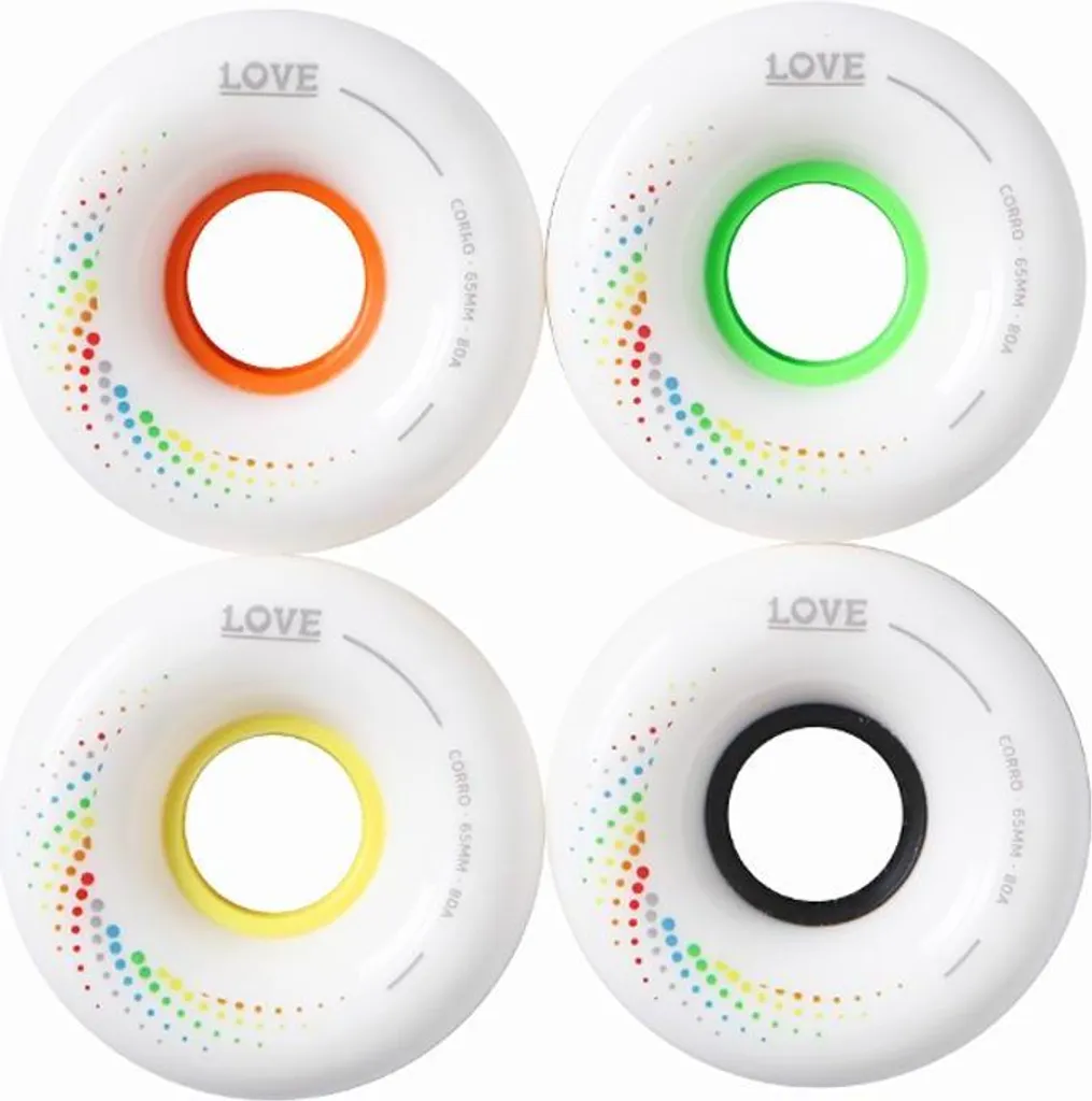 Roues Skateboard 65mm Corro 80a Blanc Anti-Vibration pour Bitume