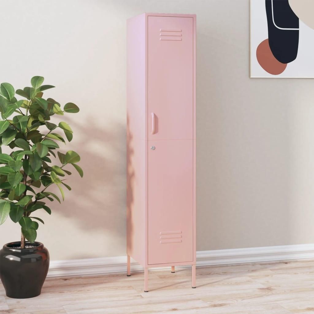 vidaXL Armoire à casiers roses 35x46x180 cm Acier Image du produit 