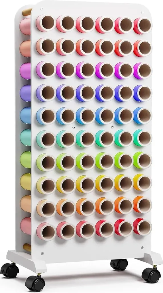 Organisateur de rouleaux pour plans de construction et vinyle avec roues