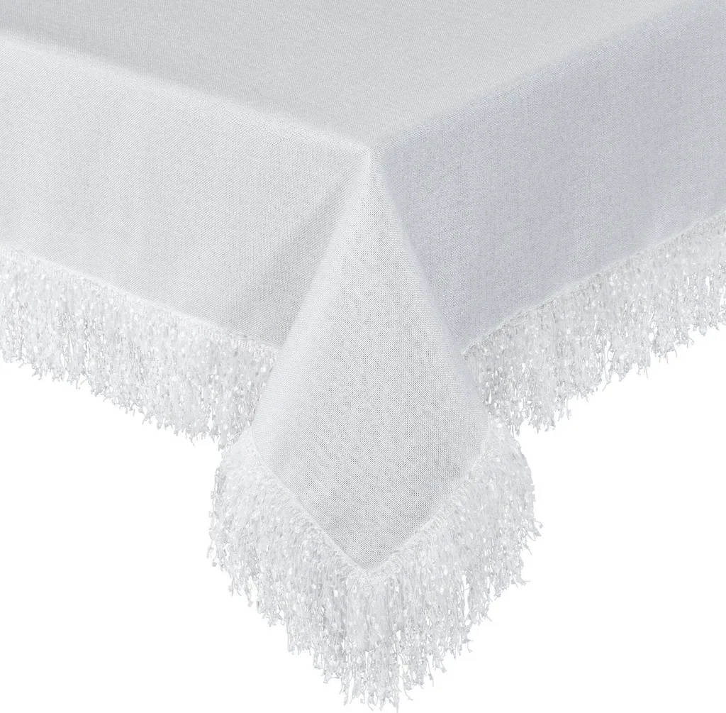 Tovaglia Eurofirany Jasper Bianca 140x180: Minimalismo Chic con Frange