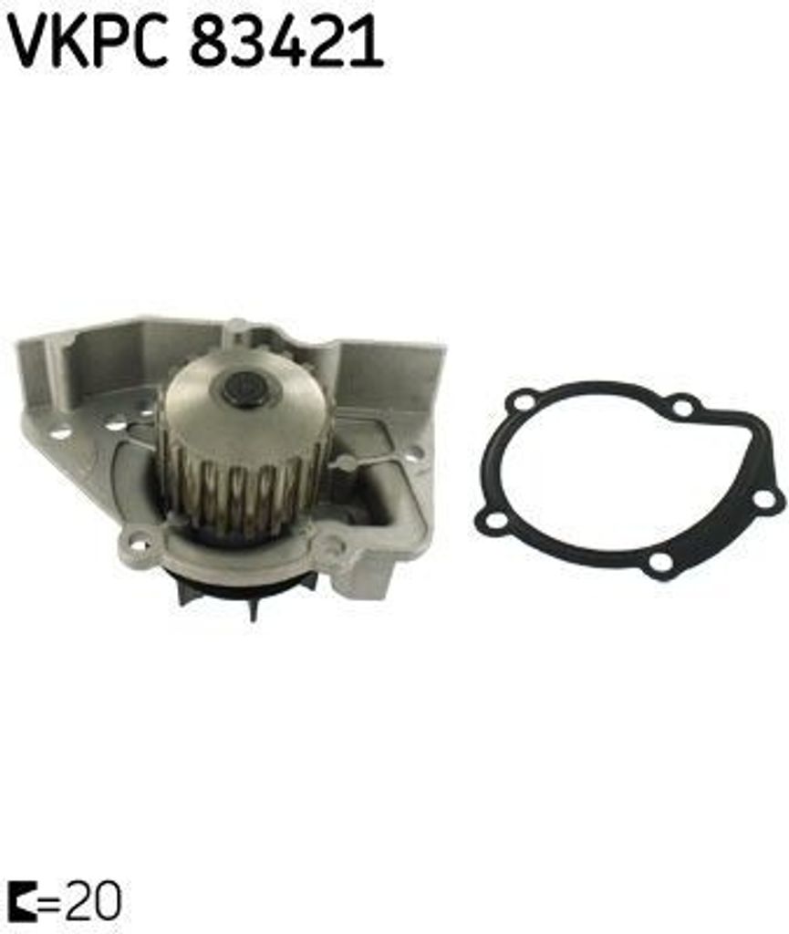 SKF VKPC 83421 Wasserpumpe, Motorkühlung OE 1201A8 kompatibel mit Berlingo, Evasion, Jumper, Jumpy, Xantia, Xsara, ZX, Ducato, Scudo, Ulysse, 205,...