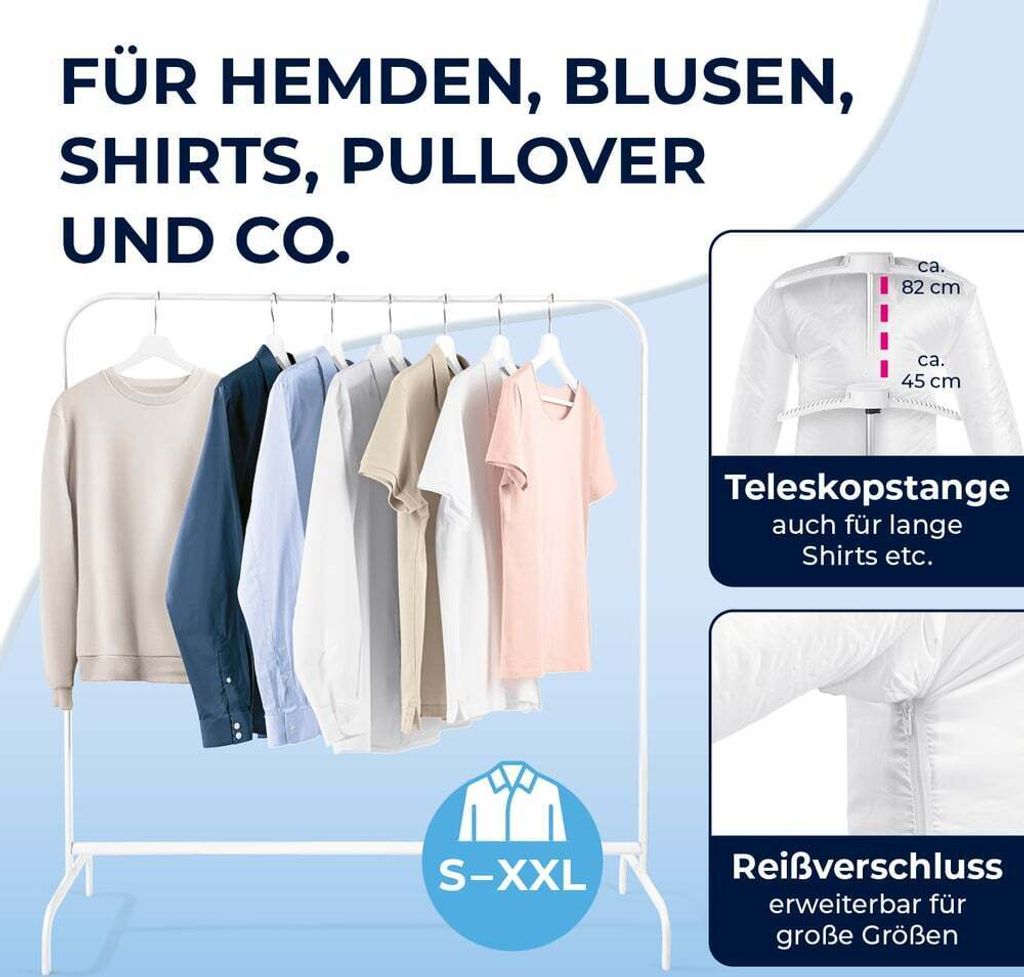 CLEANmaxx Bügler für Hemden & Blusen in Weiß/Silber - 1800 Produktbild 13