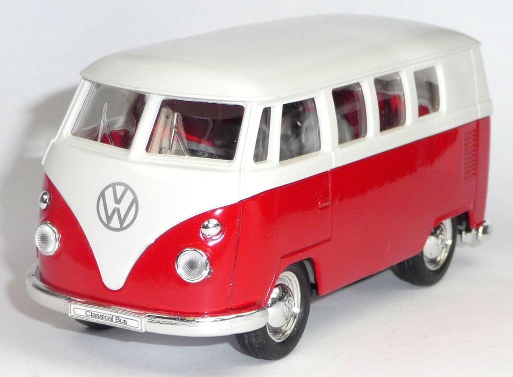 VW Bus Bulli T1 rot Modellauto 11,5 cm Metall Spritzguss Produktbild 