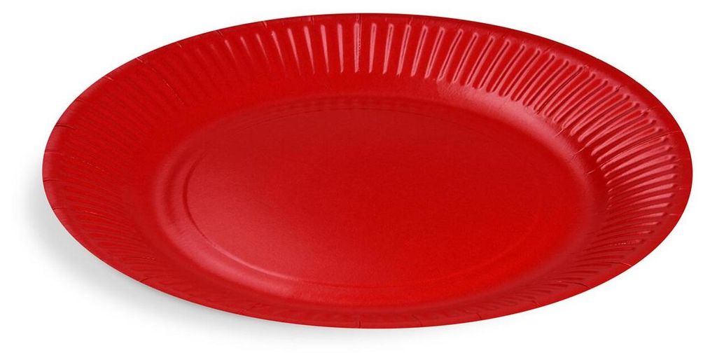 40x Pappteller Partyteller rund Ø23cm fettdicht rot Produktbild 
