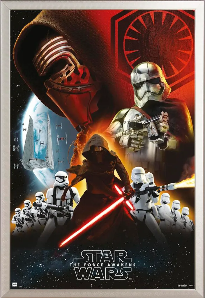 Décoration Murale Star Wars Poster EP7 Empire cadre alu Shinsuke argenté