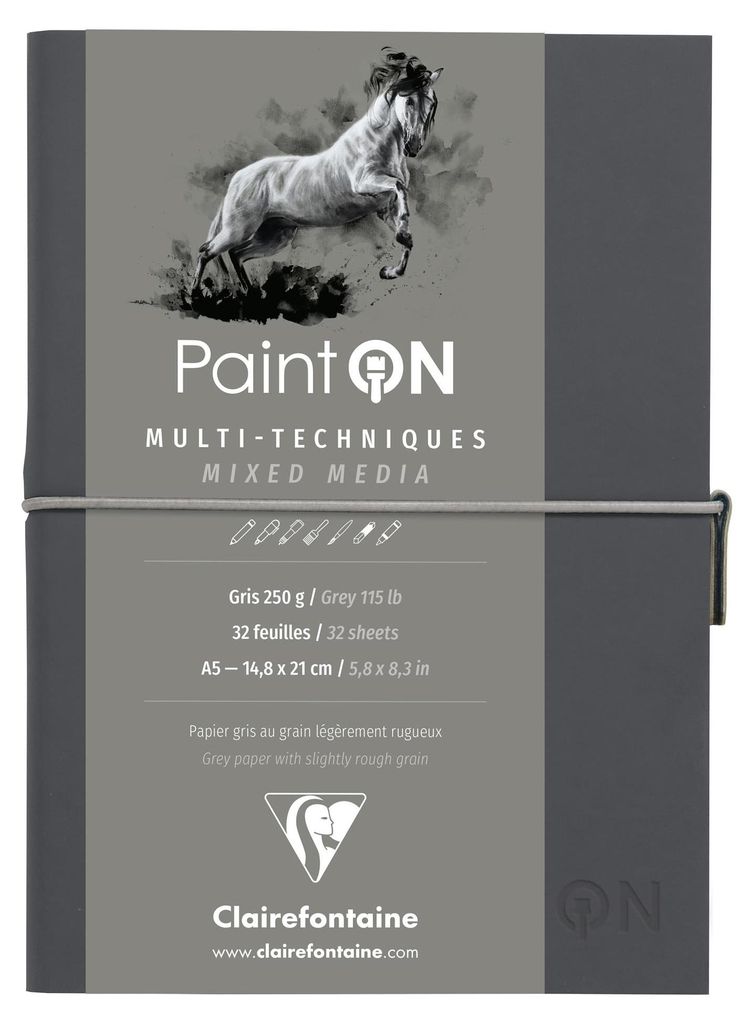 Clairefontaine PaintON Heft Fadenb 64S 250g grau