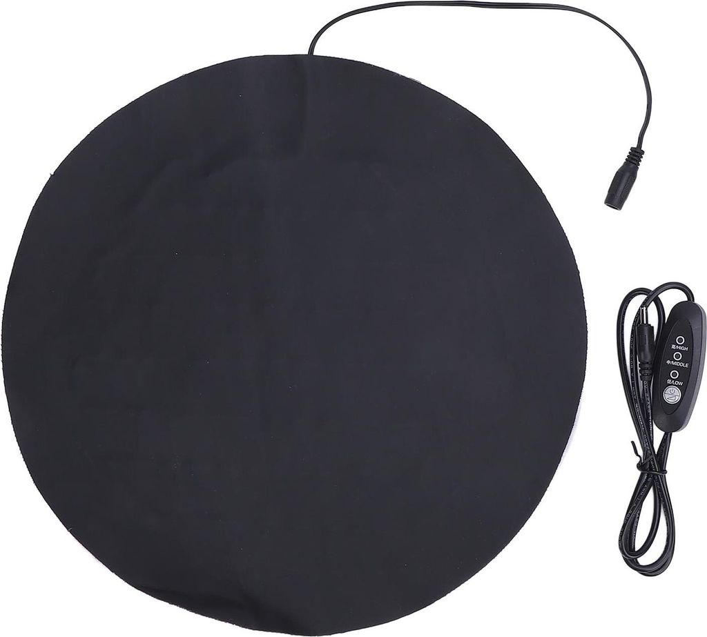 USB Heating Pad for Small Pets PolyurethanLeather Round Heated Plate 3 Levels Temperature