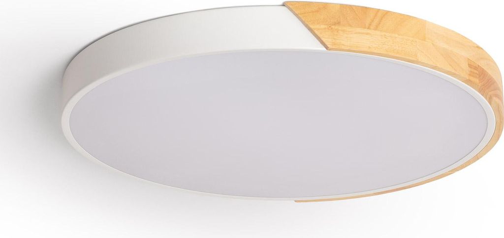 LED Deckenleuchte 36W Rund Holz und Aluminium Ø500 mm CCT Produktbild 