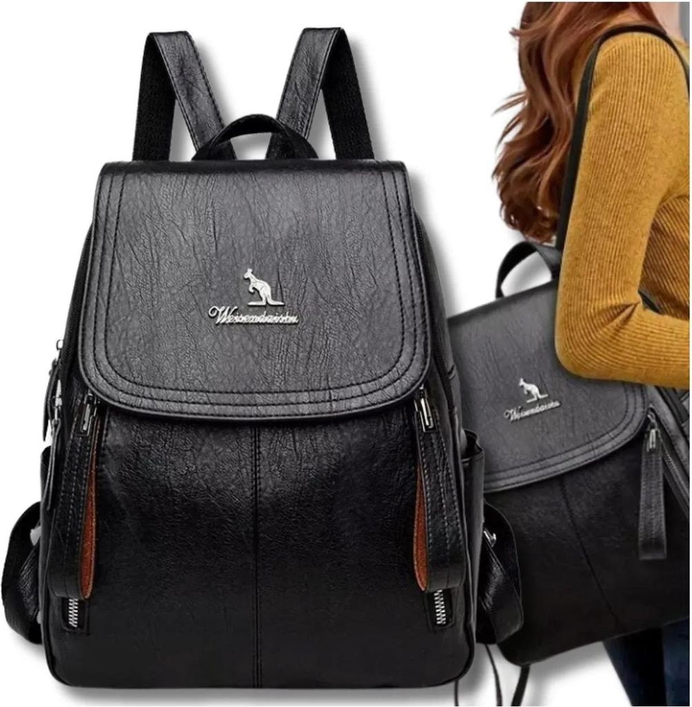 EDIBAZZAR | Eleganter schwarzer Damenrucksack aus im urbanen Stil