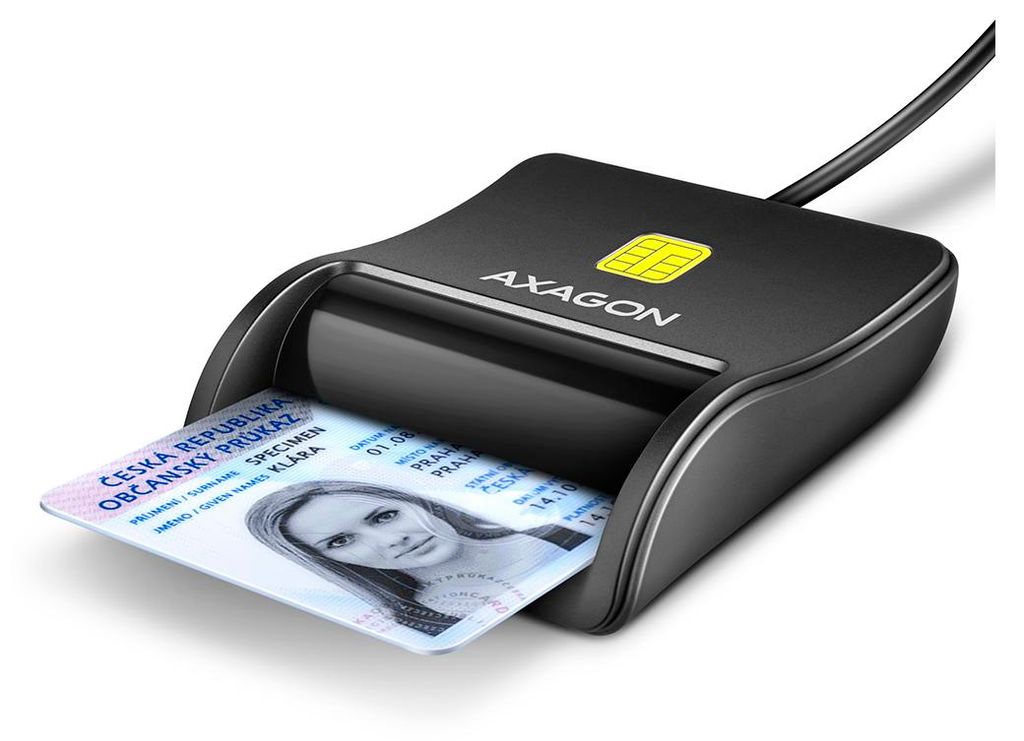 AXAGON Lecteur de cartes à puce et d'identité à contact USB Image du produit 