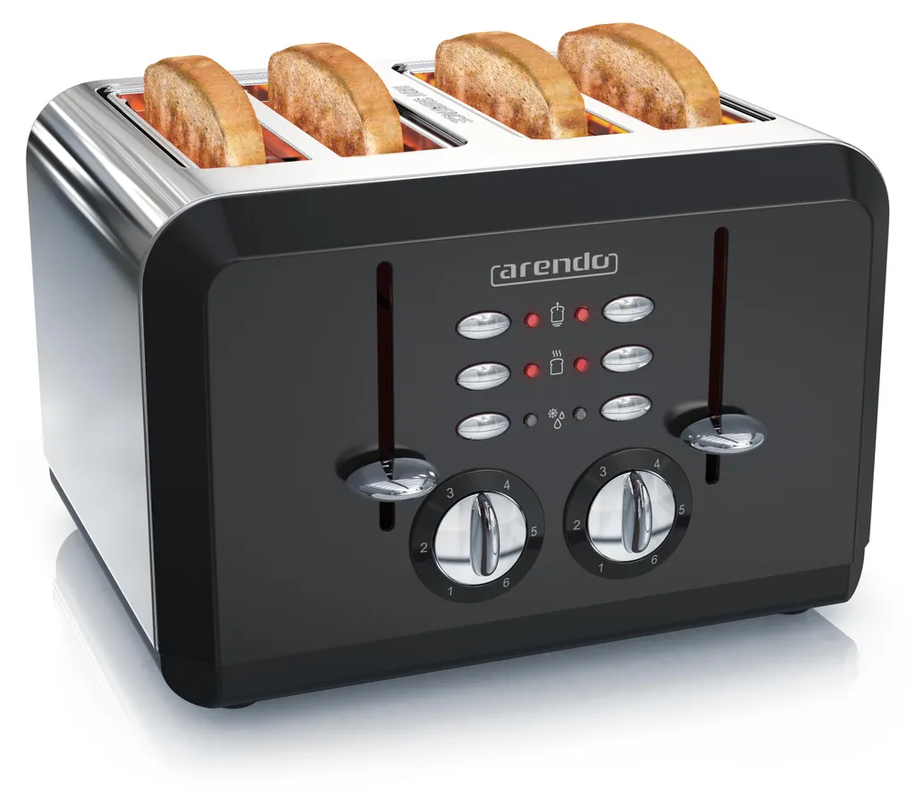Toaster 4 tranches 1630W Arendo avec réglage de dorage et mode décongé