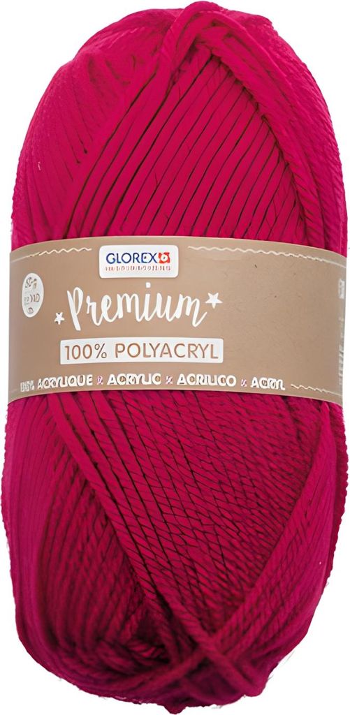 Wolle Strickgarn fuchsia - 100 %.Polyacryl, 50g 140m - waschbar bis 30°C