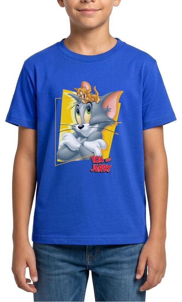 Spreadshirt Tom Und Jerry Portrait Teenager T-Shirt, 152/164 (12-14 Jahre), Royalblau