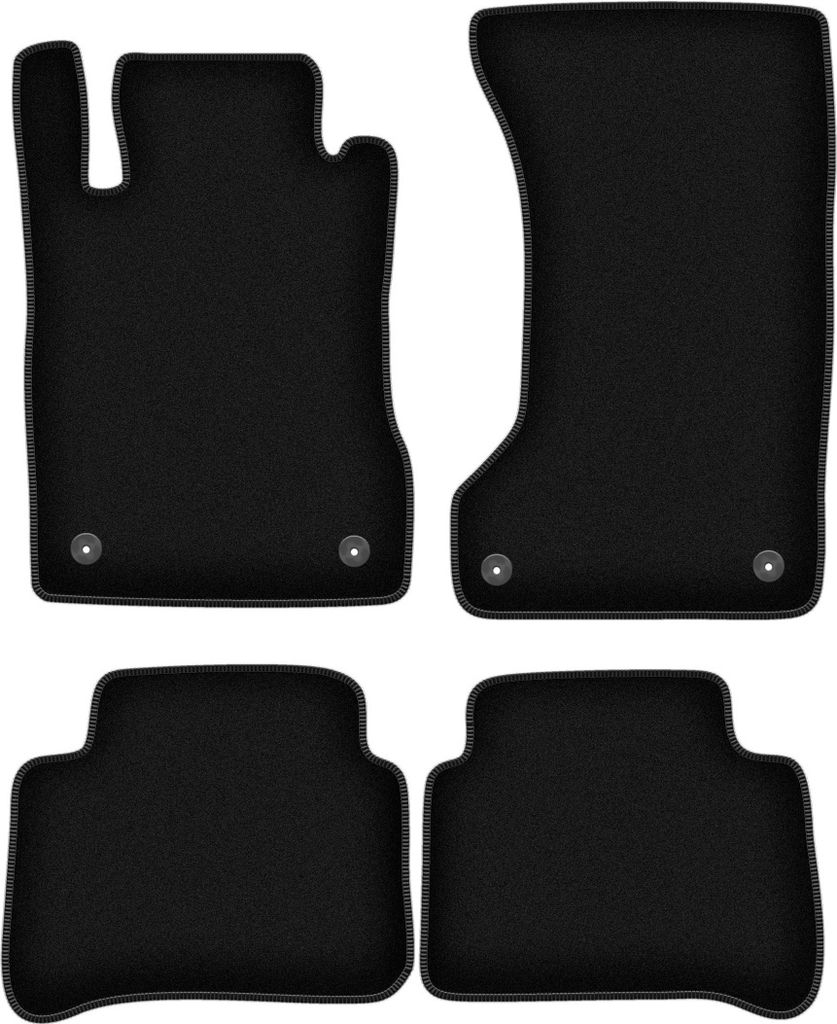 Wielganizator Velours-Autoteppiche – passend für Mercedes W211 4Matic (Limousine, Kombi, Bj. 2003-2009) – schwarz, passgenau, mit Befestigung...
