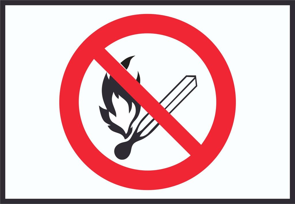 Feuer und offenes Licht verboten Symbol Schild A6 (105x148mm)