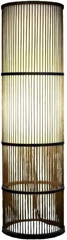 Lampadaire de Salon Bambou Noir Levi D28 cm Éclairage Ambiance Zen