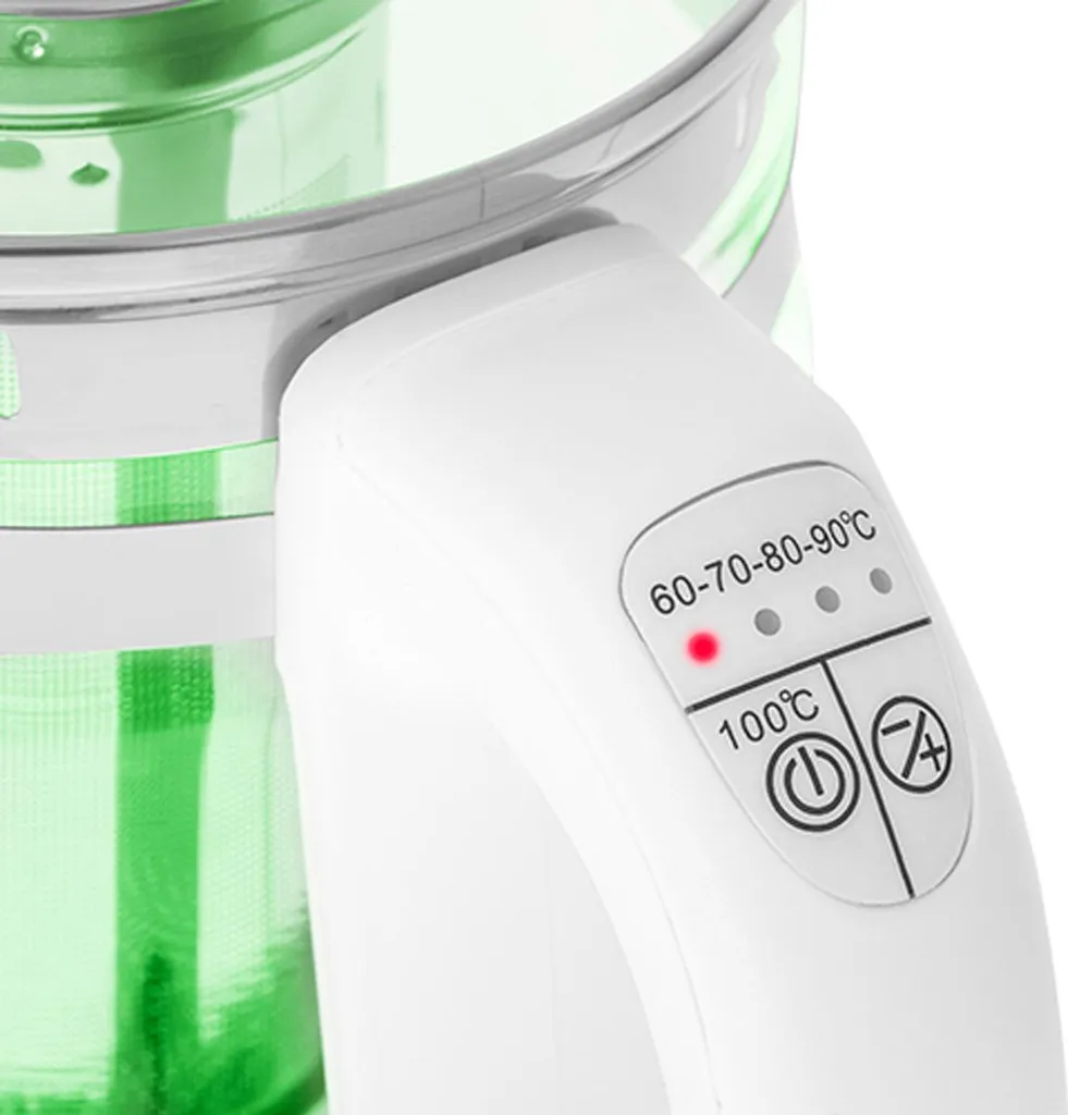 Adler AD 1299 Bollitore in Vetro con Infusore 1,5L Bianco 2200W - 4
