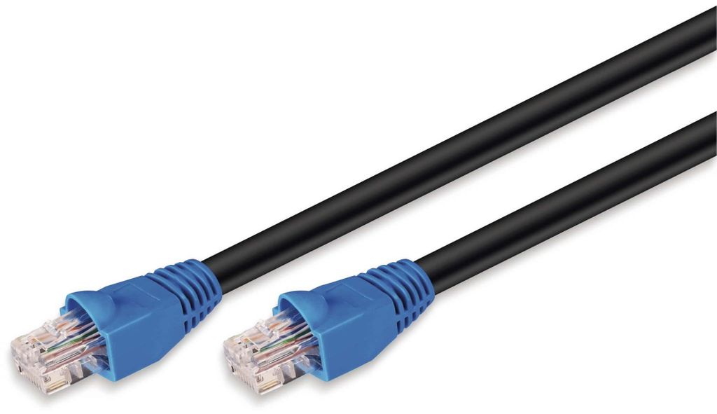 Goobay | CAT 6 Outdoor-Patchkabel U/UTP | 94389 | 15 m | Schwarz | Vorkonfektioniertes, ungeschirmtes LAN-Kabel mit RJ45-Steckern zum Anschluss von...