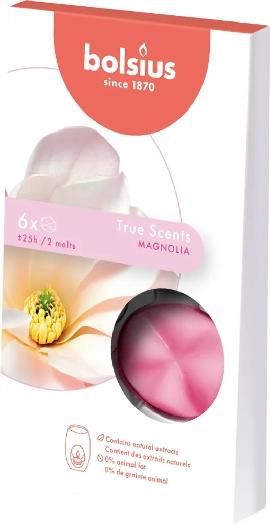 Galets de Cire Parfumée Magnolia Bolsius - Coffret Économique 36 Unités