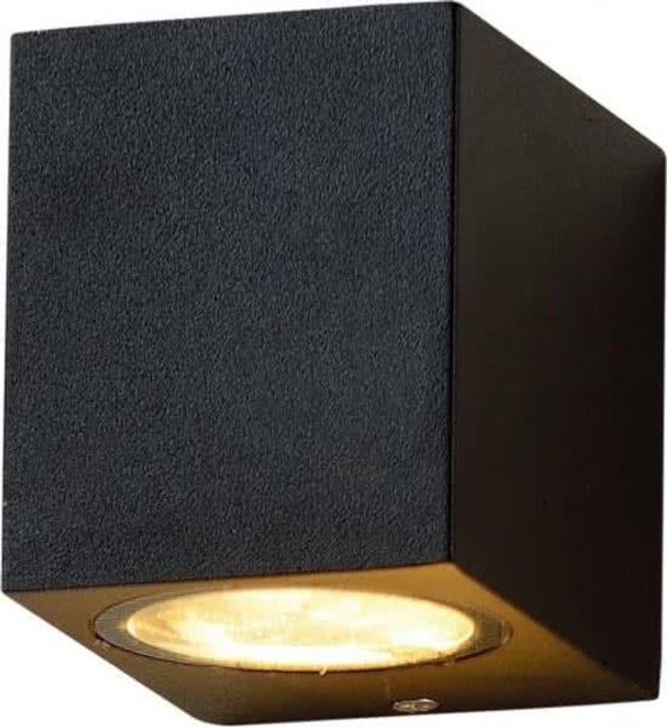 Shada Außenleuchte Wandleuchte Aluminium, Schwarz, Strahler, Eckig, GU10