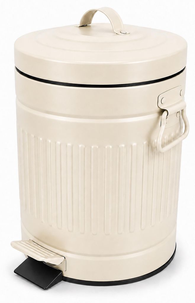 Relaxdays cosmetische prullenbak, 5 liter, retro-design, Productafbeelding 