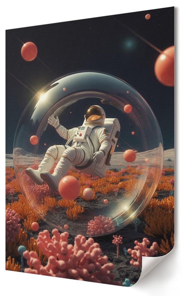 Weltraumabenteuer- Kunstdruck A2 (42x59 cm) - Futuristisch, Modern- Wandbild für Wohnzimmer Schlafzimmer & Flur, Modernes Poster Wanddeko, Ungerahmt