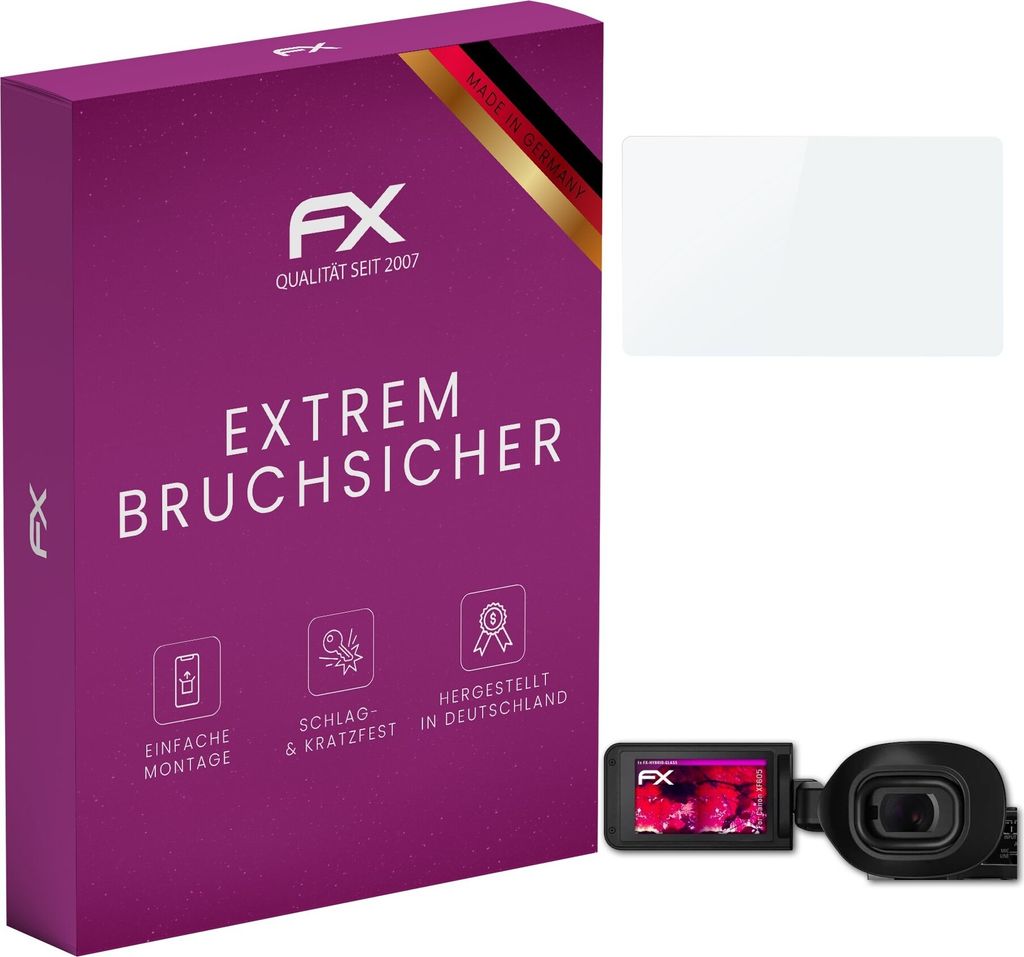 atFoliX FX-Hybrid-Glass Displayfolie kompatibel mit Canon XF605 Glasfolie