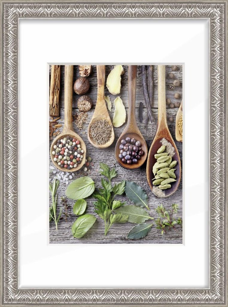 Holz Bilderrahmen Alladin Barock silber, 21 x 29,7 cm Produktbild 