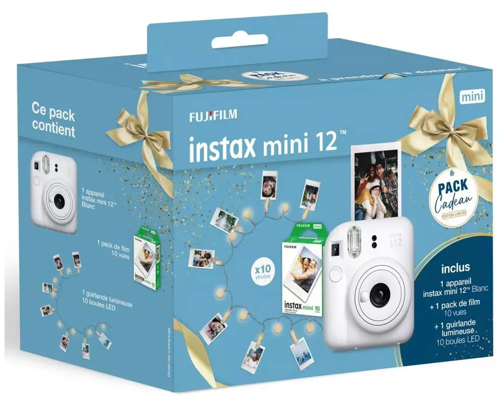 Appareil Photo Instantané Instax Mini 12 Blanc Pack Complet Noël