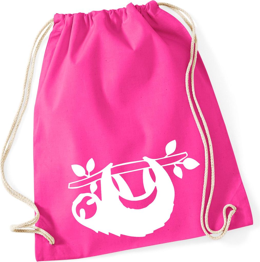 Huuraa Turnbeutel Faultier Silhouette 12 Liter Fuchsia Produktbild 