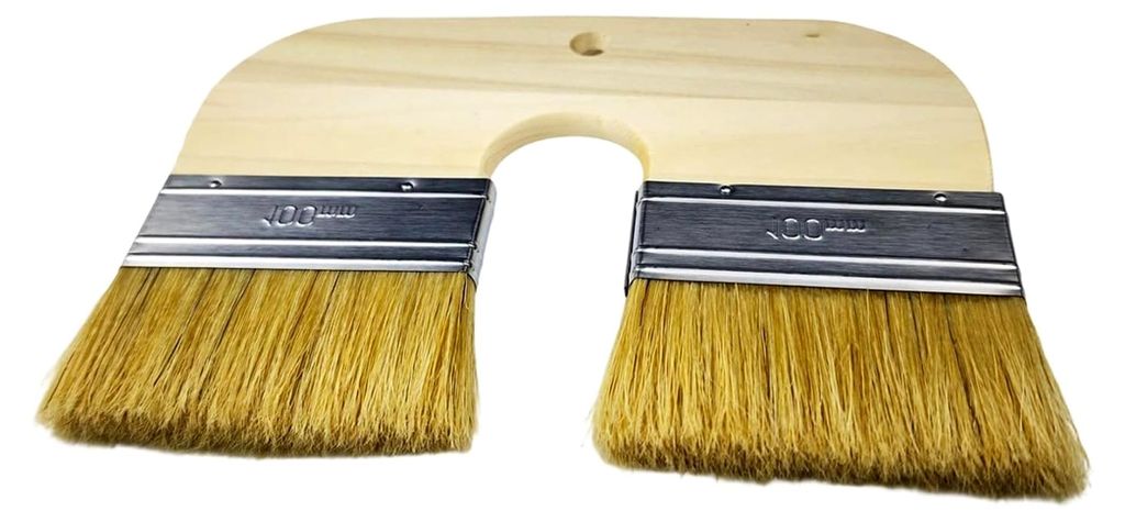 Deck-Fleckenpinsel – U-förmiges Applikatorwerkzeug mit Doppelborsten für Innenräume, Zuhause, Terrassen, Badezimmer, Duschen, Badewannen, Möb...