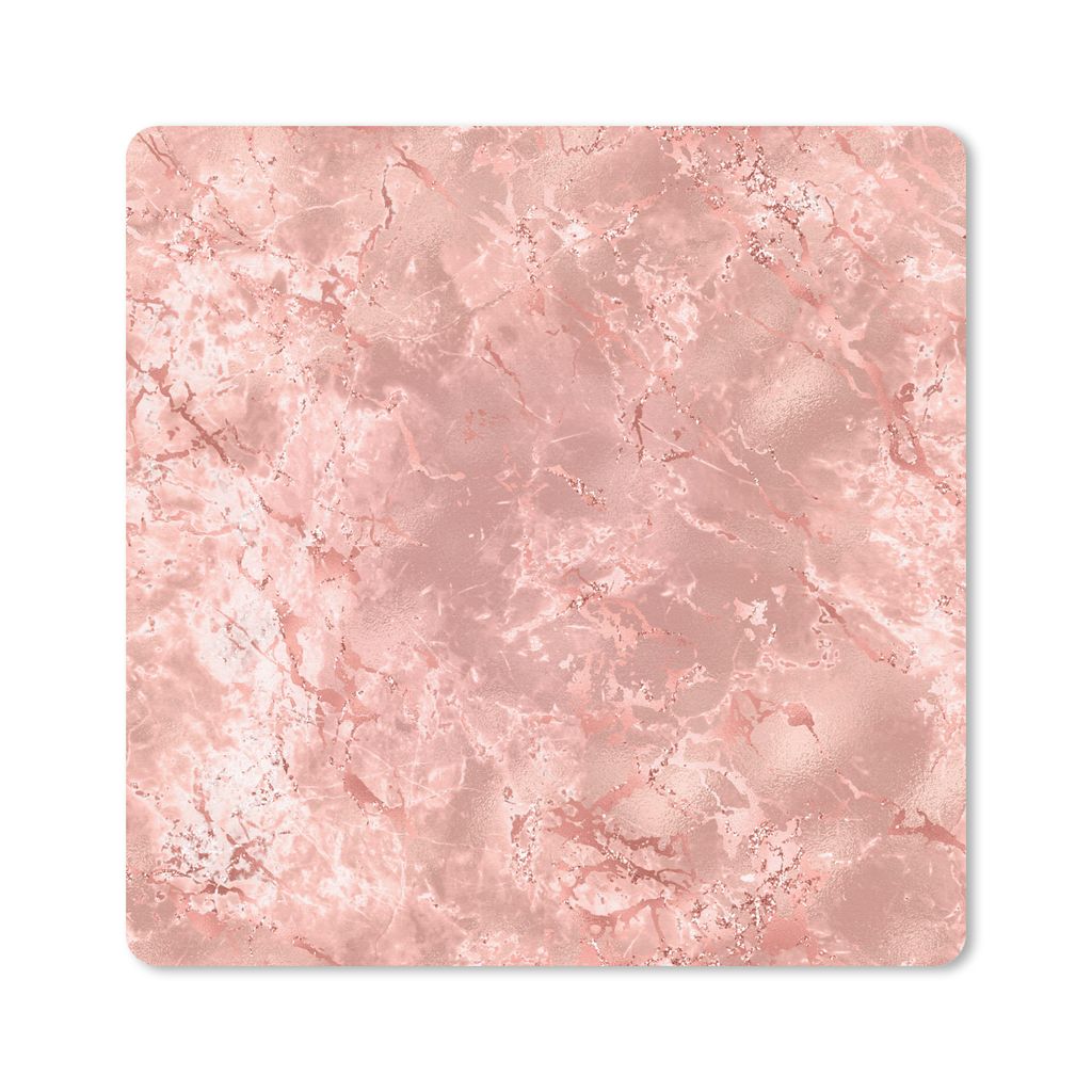 MuchoWow Mauspad Mousepad Marmor - Weiß - Rosa 20x20 cm - Mousepads - Maus Mat - Pad - Mausunterlage - Desk Mat - Bureauartikeln
