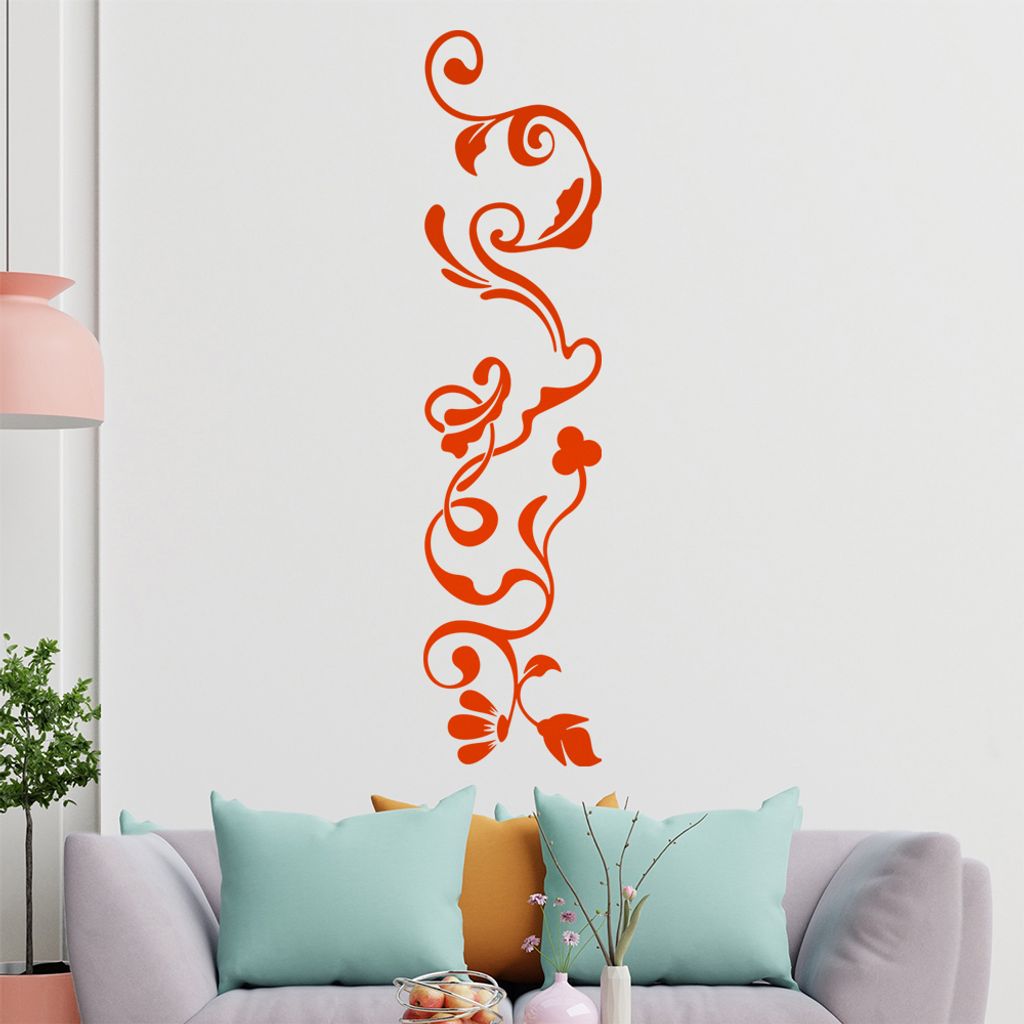 filigranes Blütenornament Wandtattoo in 6 Größen - Wandaufkleber Wall Sticker - Dekoration, Küche, Wohnzimmer, Schlafzimmer, Badezimmer